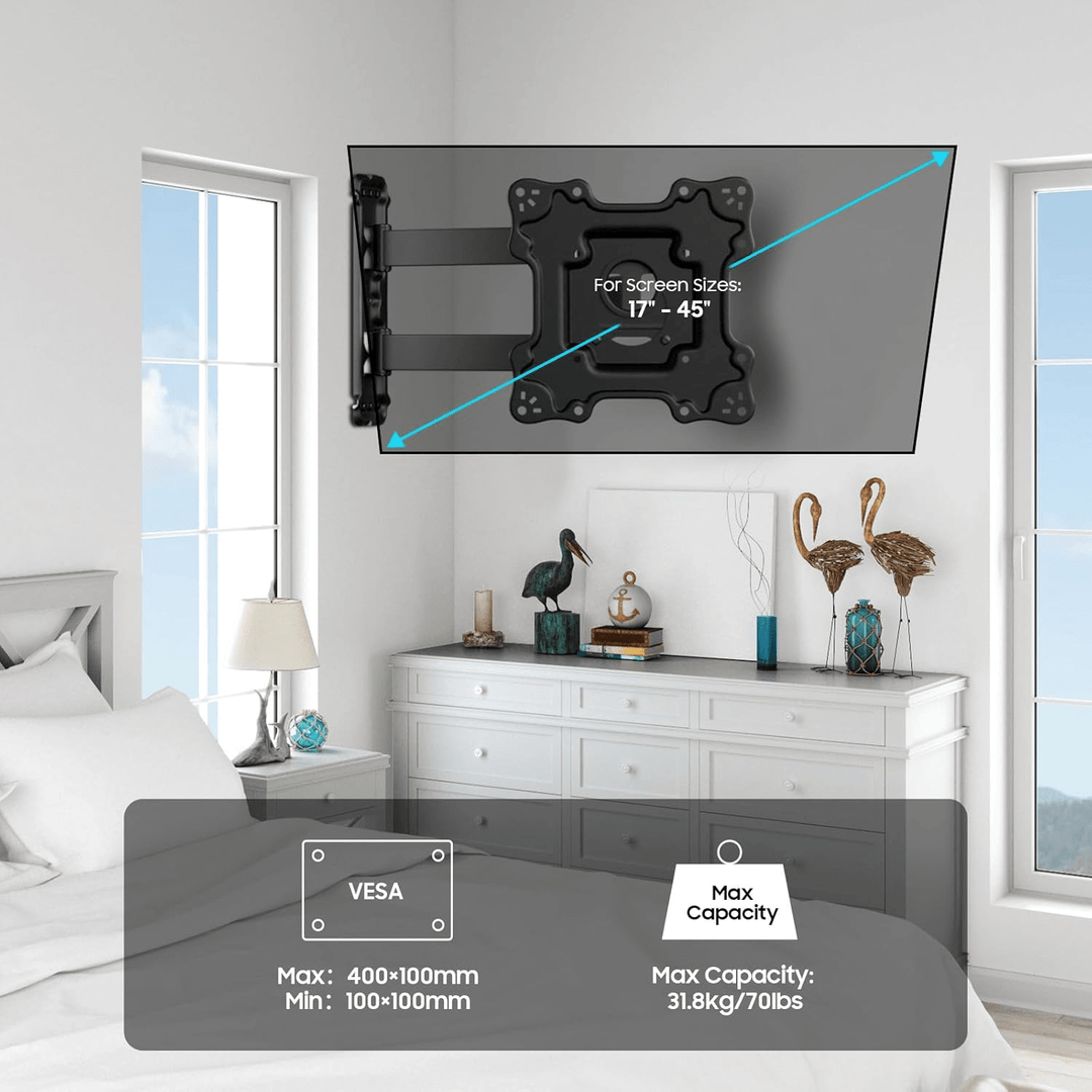 Sylvox Full Motion TV Wall Mount (Outdoor TVs Not Supported)