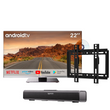 22" Limo Series TV with Wall Mount & 12V Soundbar
