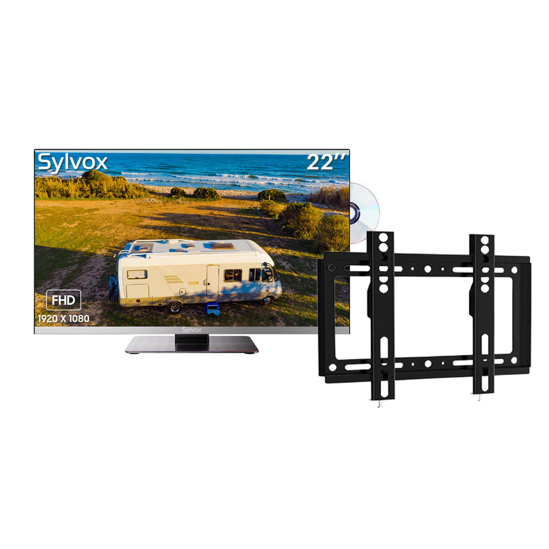 22 Sylvox 12 Volt RV TV with DVD Player - 2023 RV Series+Wall Mount for 12V TV