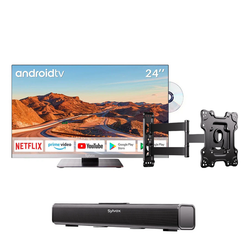 24'' Limo + Adjustable Swivel Wall Mount + RV Soundbar
