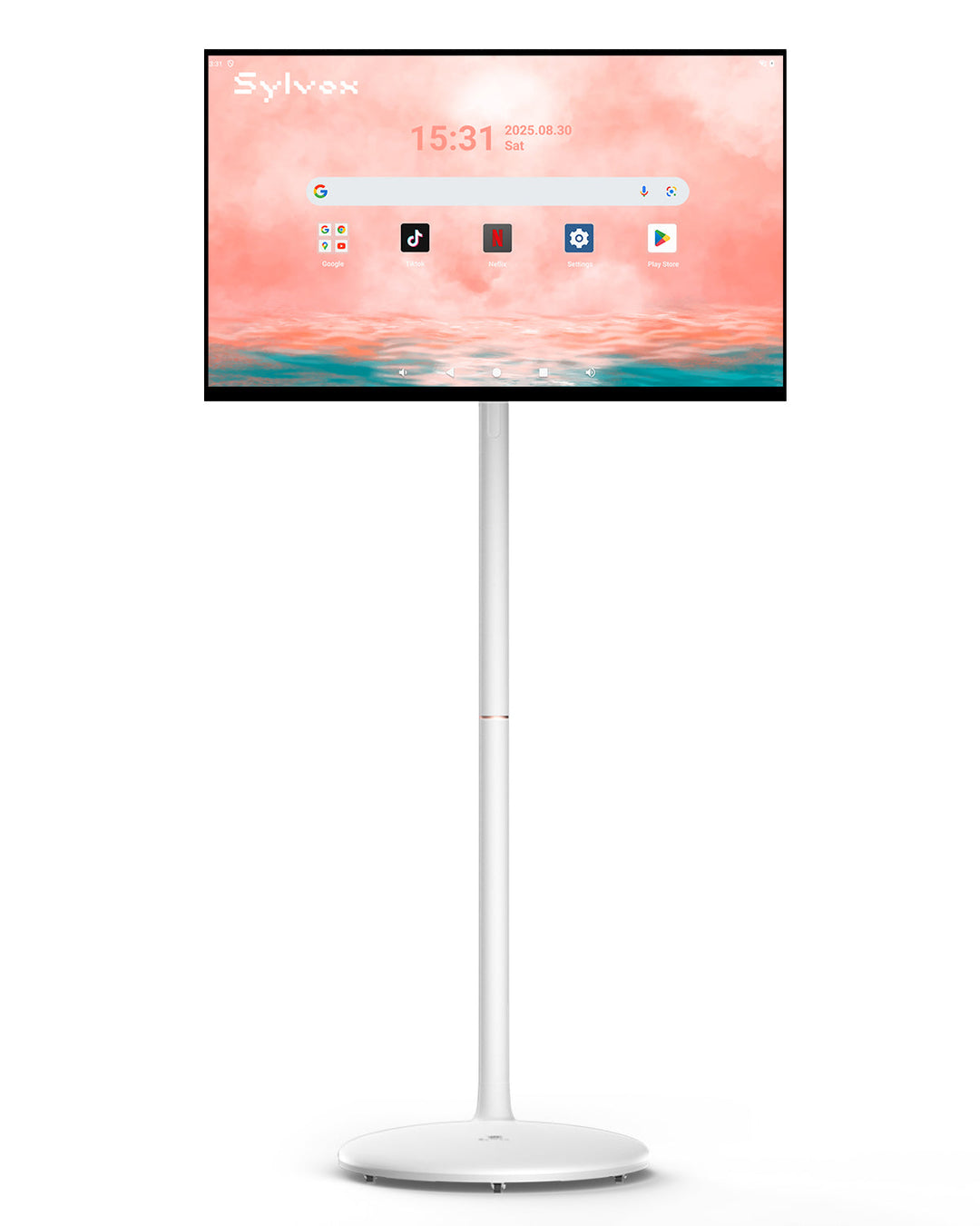 27'' Portable Smart TV On Wheels, 27" Touchscreen Smart Rolling TV, 27 inch Portable Rolling Stand TV, Rotatable Stand by Me TV, Battery-Powered Portable TV for Small Spaces