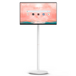 27" Portable Standing TV on Wheels, Battery-Powered Smart TV with Touchscreen