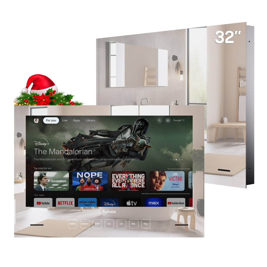 32" Waterproof Smart Bathroom Mirror TV(Embedded Wall Model)