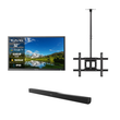 32" 2025 Pool SE 1500 Nit Full Sun Outdoor TV with Ceiling Mount & S2 Outdoor Soundbar