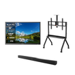 32" 2025 Pool SE 1500 Nit Full Sun Outdoor TV with Rolling TV Cart & S2 Outdoor Soundbar