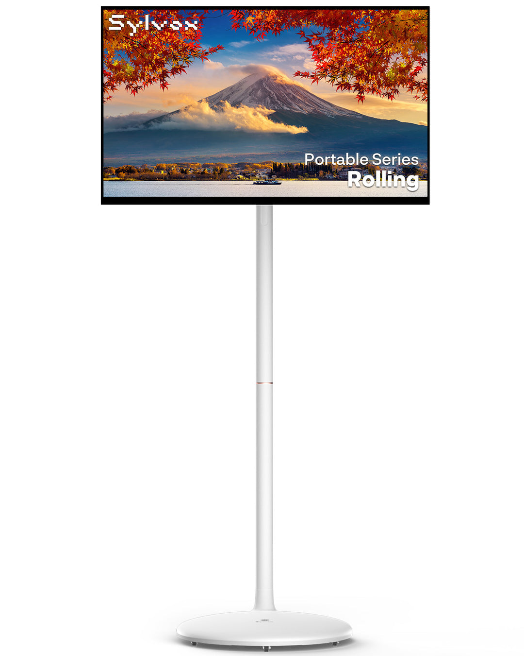 32'' Portable Smart TV On Wheels, 32" Touchscreen Smart Rolling TV, 32 inch Portable Rolling Stand TV, Rotatable Stand by Me TV, Battery-Powered Portable TV for Small Spaces