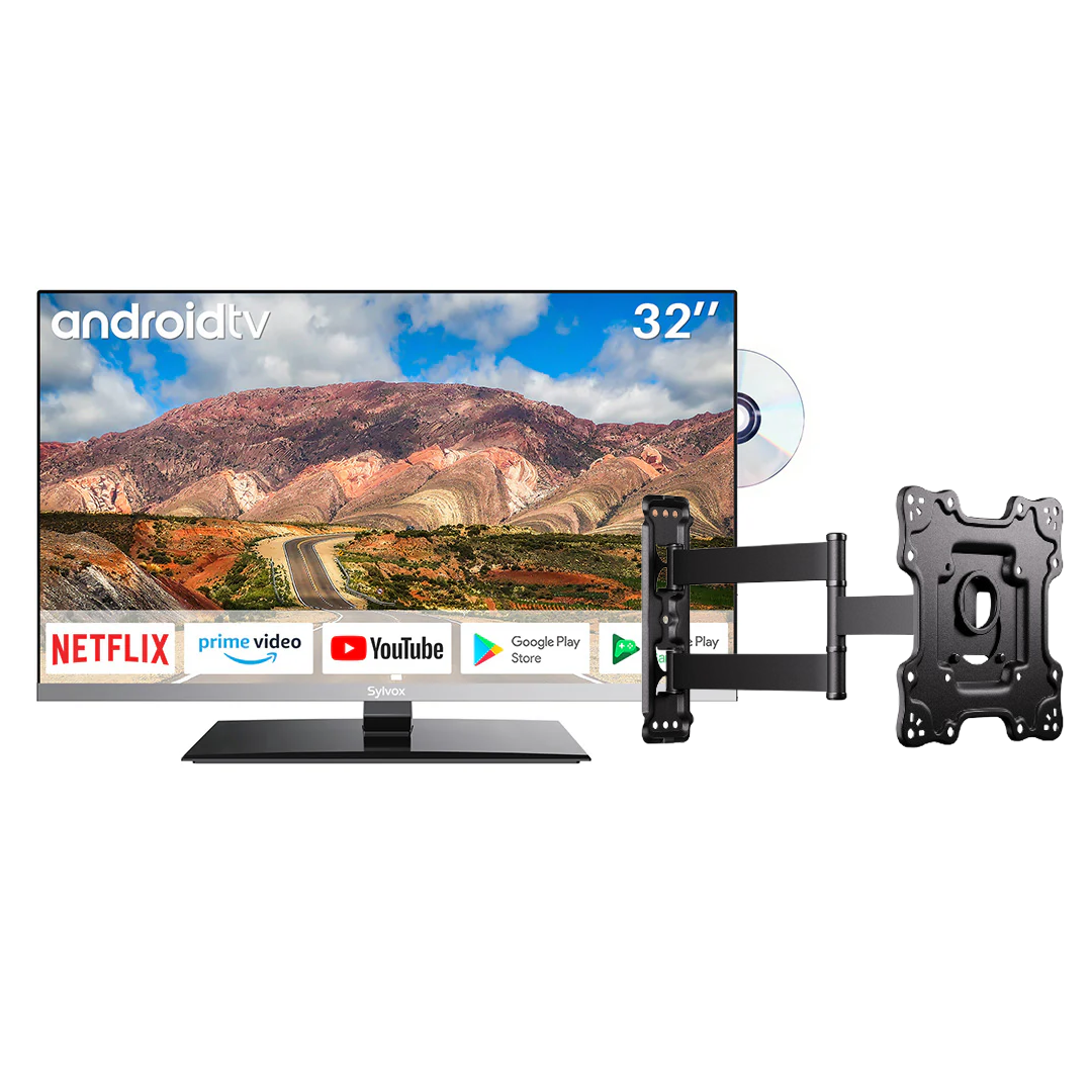 32'' Smart 12V RV DVD Combo TV (2023 Limo Series)++Sylvox Full Motion TV Wall Mount