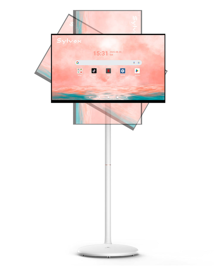 27" Portable Battery-Powered Smart TV on Wheels with Touchscreen (Rolling TV Series)