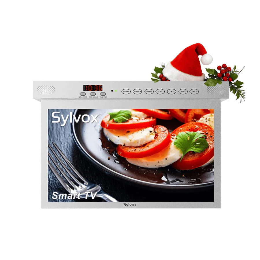 Sylvox 15.6" Smart Under Cabinet Kitchen TV（Silver）