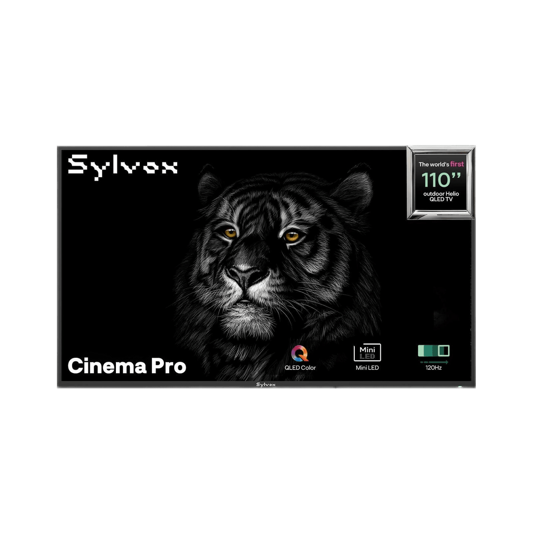 Sylvox Cinema Pro 110" Helio QLED Outdoor TV – 5000Nits, Cinematic Motion with 120Hz (2025 Model)