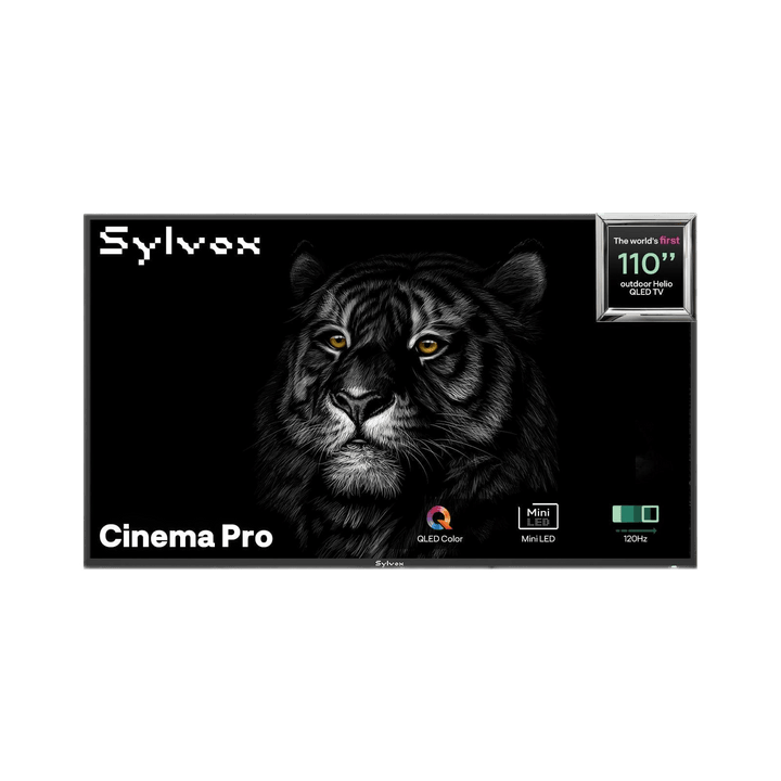 Sylvox Cinema Pro 110" Helio QLED Outdoor TV – 5000Nits, Cinematic Motion with 120Hz (2025 Model)