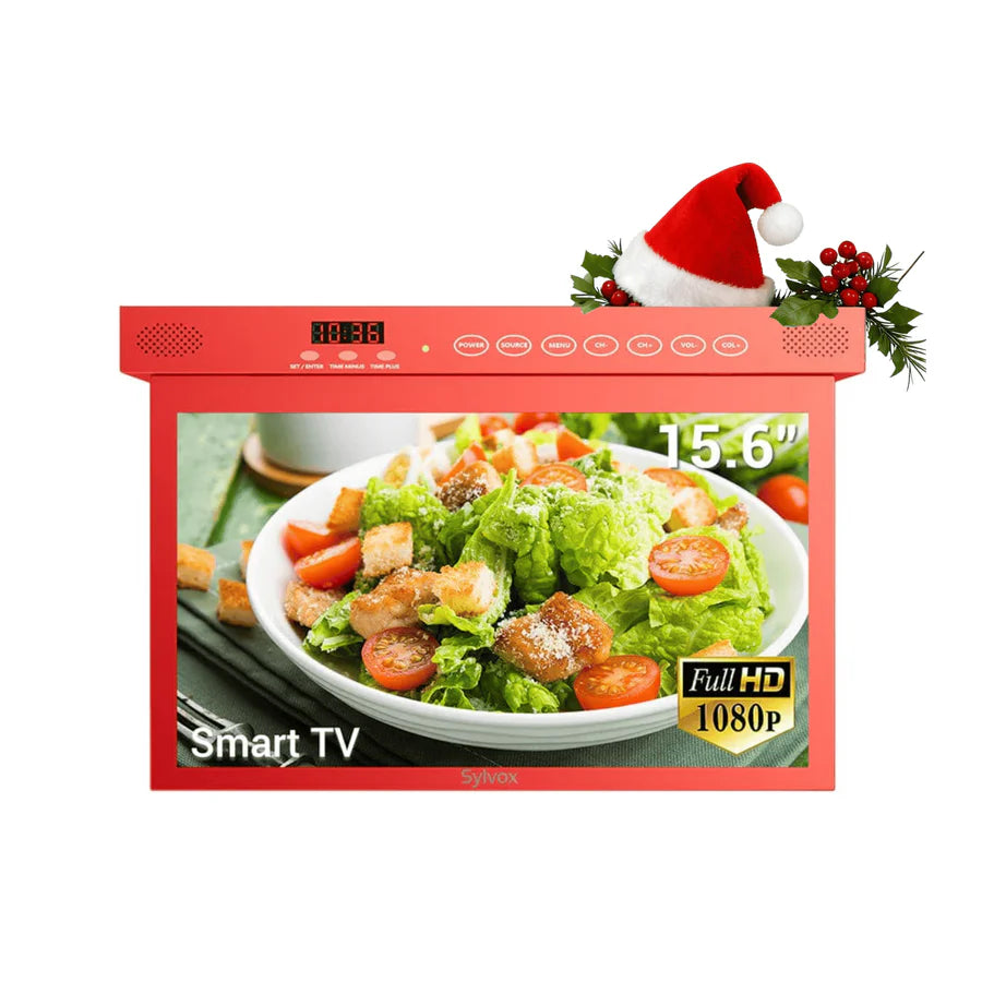 Sylvox 15.6" Smart Under Cabinet Kitchen TV（Red）