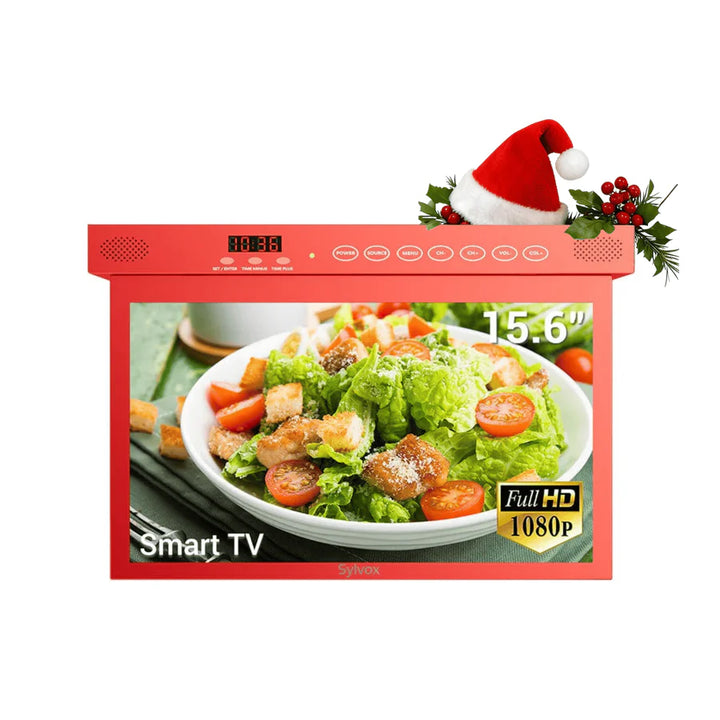 Sylvox 15.6" Smart Under Cabinet Kitchen TV（Red）