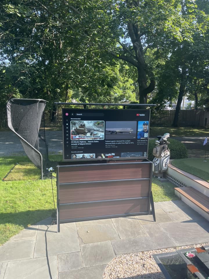 75” Weatherproof Outdoor TV Lift Cabinet