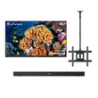55" Frameless Partial Sun Outdoor TV with Ceiling Mount & S2 Outdoor Soundbar