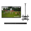 55" Frameless Pro Full Sun Outdoor TV with Ceiling Mount & S2 Outdoor Soundbar