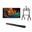 55" Pool Pro Qled 2.0 Full Sun Outdoor TV with Rolling TV Cart & S2 Outdoor Soundbar