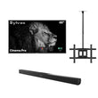 65" Cinema Pro Helio QLED Full Sun Outdoor TV with Ceiling Mount & S2 Outdoor Soundbar
