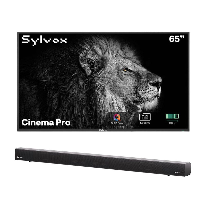 65" Cinema Pro Helio QLED Full Sun Outdoor TV with S3 Soundbar
