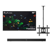 65" Frameless Partial Sun Outdoor TV with Ceiling Mount & S2 Outdoor Soundbar
