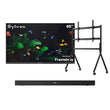 65" Frameless Partial Sun Outdoor TV with Rolling TV Cart & S2 Outdoor Soundbar