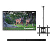65" Frameless Pro Full Sun Outdoor TV with Ceiling Mount & S2 Outdoor Soundbar