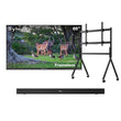 65" Frameless Pro Full Sun Outdoor TV with Rolling TV Cart & S2 Outdoor Soundbar