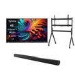 65" Pool Pro Qled 2.0 Full Sun Outdoor TV with Rolling TV Cart & S2 Outdoor Soundbar