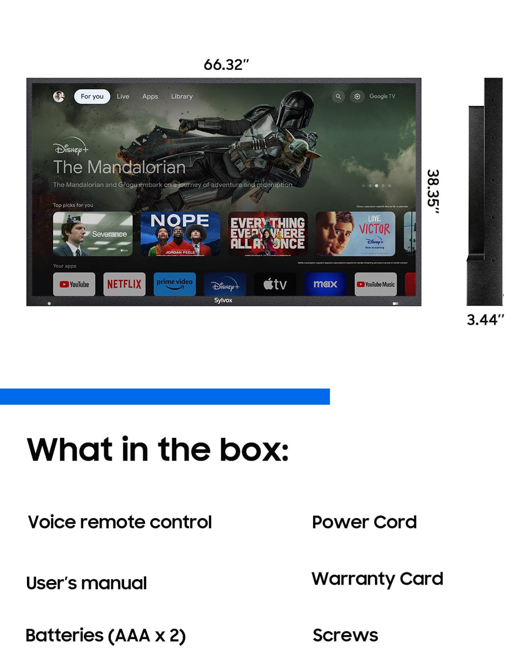 75" Outdoor TV(Google TV) - 2024 Pool Pro 2.0