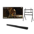 75" Cinema Helio QLED Full Sun Outdoor TV with Rolling TV Cart & S2 Outdoor Soundbar
