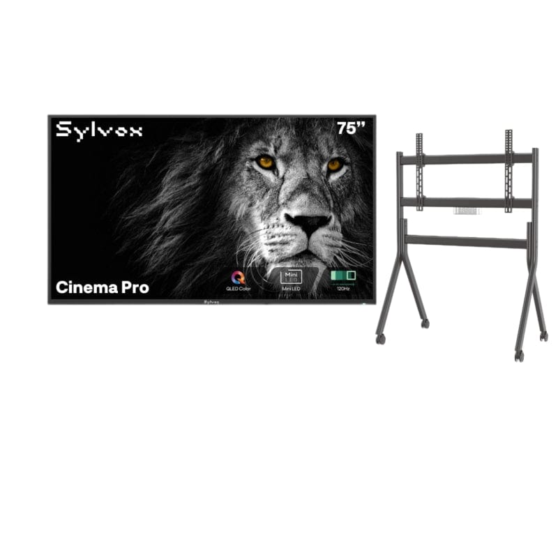 75" Cinema Pro Helio QLED Full Sun Outdoor TV with Rolling TV Cart
