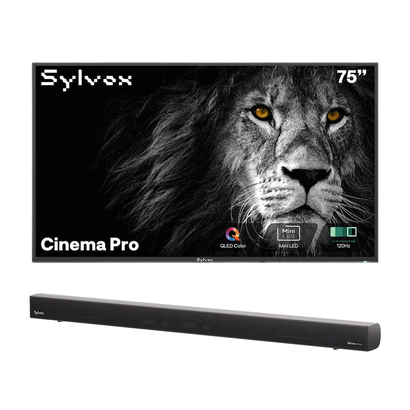 75" Cinema Pro Helio QLED Full Sun Outdoor TV with S2 Soundbar
