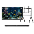 75" Frameless Partial Sun Outdoor TV with Rolling TV Cart & S2 Outdoor Soundbar