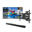 75 inch outdoor gaming TV bundle with wall mount and soundbar, weatherproof television for patio, backyard or garden entertainment