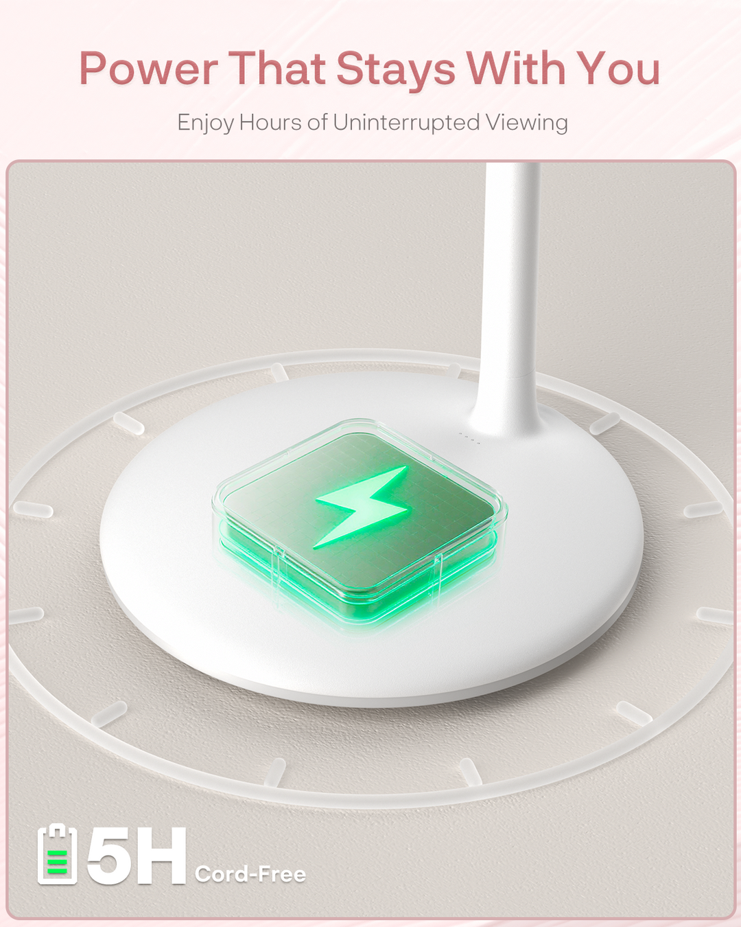 27" Portable Battery-Powered Smart TV on Wheels with Touchscreen (Rolling TV Series)