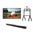 Deck Pro 2.0 43" Partial Sun Outdoor TV with Rolling TV Cart & S2 Outdoor Soundbar

