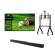 Deck Pro 2.0 55" Partial Sun Outdoor TV with Rolling TV Cart & S2 Outdoor Soundbar

