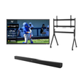 Deck Pro 2.0 75" Partial Sun Outdoor TV with Rolling TV Cart & S2 Outdoor Soundbar

