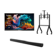 Deck Pro Qled 2.0 43" Partial Sun Outdoor TV with Rolling TV Cart & S2 Outdoor Soundbar