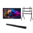 Deck Pro Qled 2.0 75" Partial Sun Outdoor TV with Rolling TV Cart & S2 Outdoor Soundbar