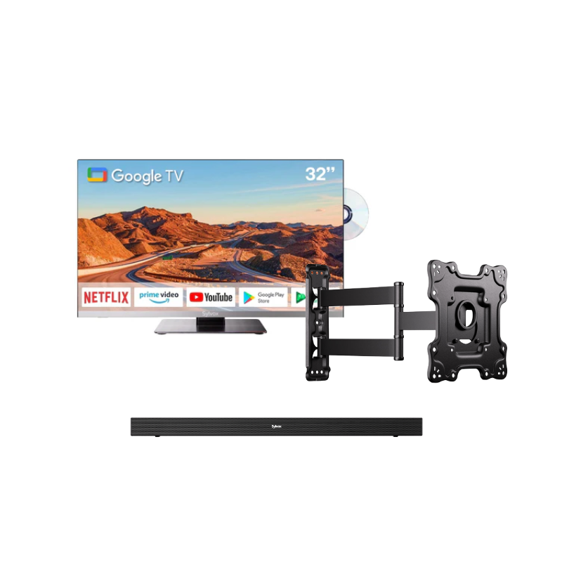 32'' Limo + Adjustable Swivel Wall Mount + RV Soundbar