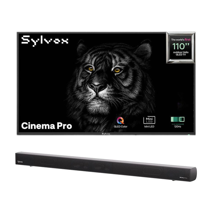 Sylvox Cinema Pro 110" Helio QLED Outdoor TV – 5000Nits, Cinematic Motion with 120Hz (2025 Model)