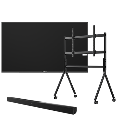 TV + Rolling TV Cart+ Soundbar
