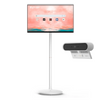 27" Portable Standing TV on Wheels, Battery-Powered Smart TV with Touchscreen